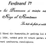 Decretul regal de unire a Basarabiei cu Romania-27 martie / 9 aprilie 1918